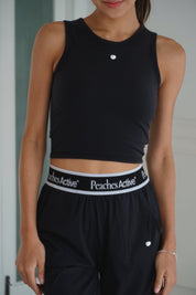 Flyaway UltraSculpt Cropped Top with Built-In Bra – Black Edition