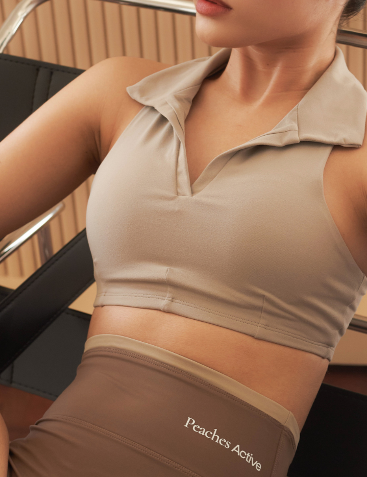 Activewear Collar Crop Top