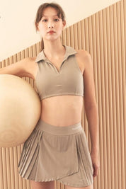 Activewear Collar Crop Top