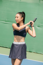 Split Two-Tone Tennis Skirt (Wrap Front)