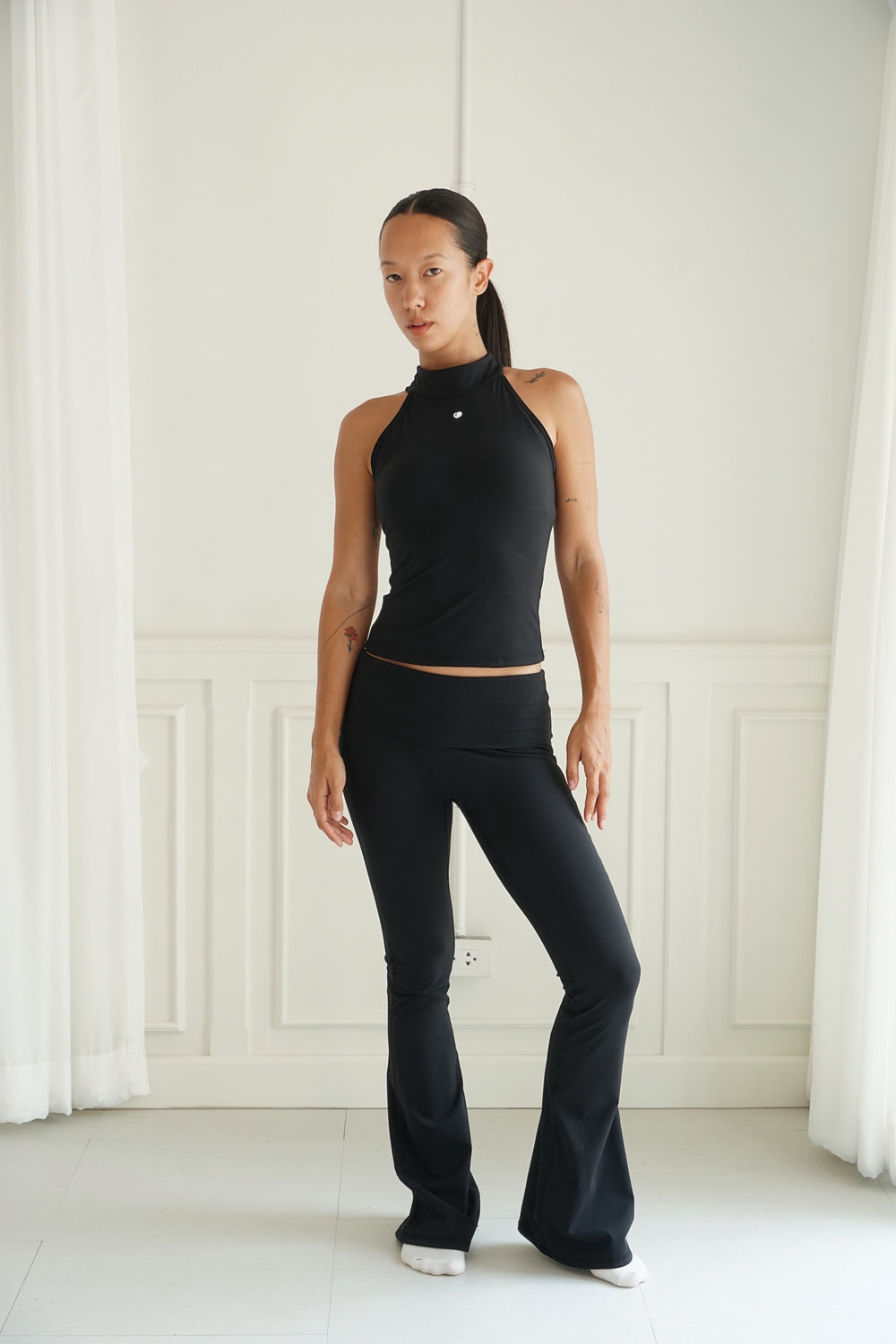 High-Waisted Flare Yoga Pants – Fold Over