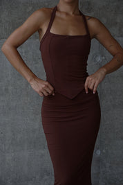 Halter V Corset Crop